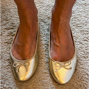 Sam Edelman Ballet Flats Gold size 7 Leather Shoes